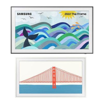 SAMSUNG The Frame QE75LS03BAUXXU 75′ Smart 4K Ultra HD HDR QLED TV & White Modern Bezel Bundle