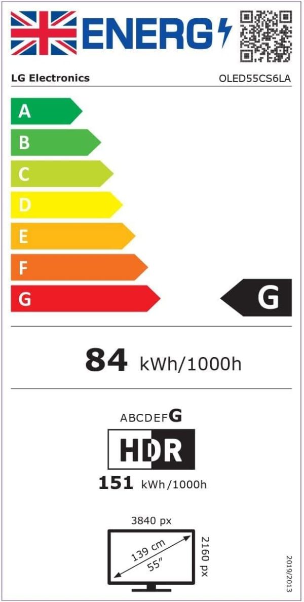 OLED55CS6LA 55 inch OLED 4K Ultra HD HDR Smart TV Freeview Play Freesat - Image 9