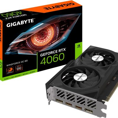 Gigabyte NVIDIA GeForce RTX 4060 WINDFORCE OC Graphics Card – 8GB GDDR6, new